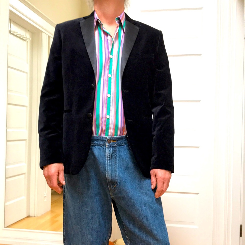 H&M Black Velvet Sport Coat Classic Cut